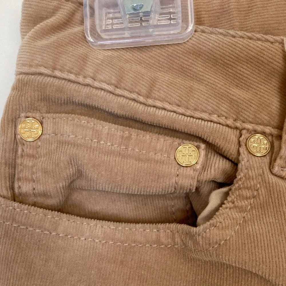 Tory Burch Womens Tan Low Rise Super Skinny Corduroy Pants Size 25 Stretch‎